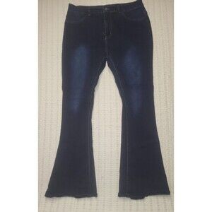 High Rise Curvy Flared Stretchy Women's Blue Jeans Sz XL